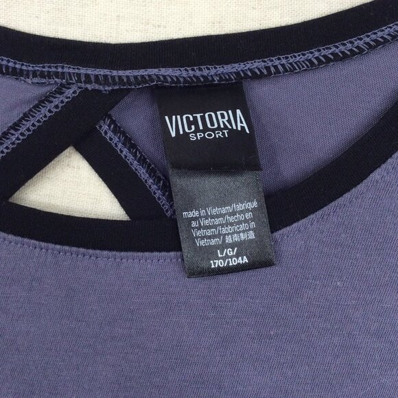 Victoria Sport Top Womens Size Large Split Back Long Sleeve Victorias Secret - Picture 8 of 9